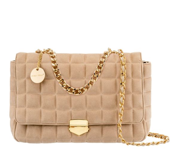 Light Beige Thick Chain Handle Bag 