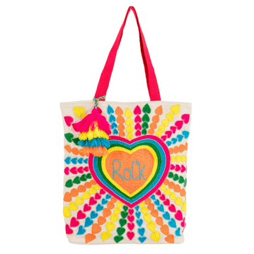 Colourful Heart Bag with Tassel