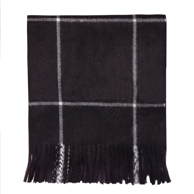 Black/Ivory Checked Blanket Scarf