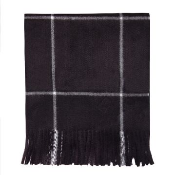 Black/Ivory Checked Blanket Scarf