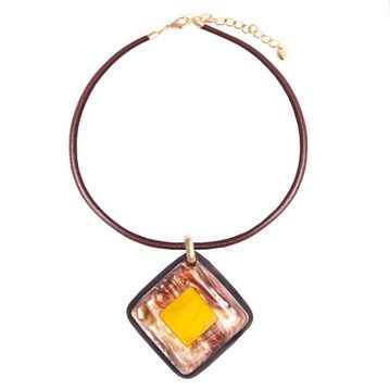 Brown Square Necklace